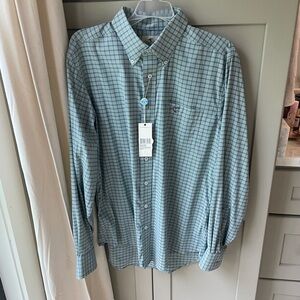 Classic Men's Green Checkered Button-Down Shirt